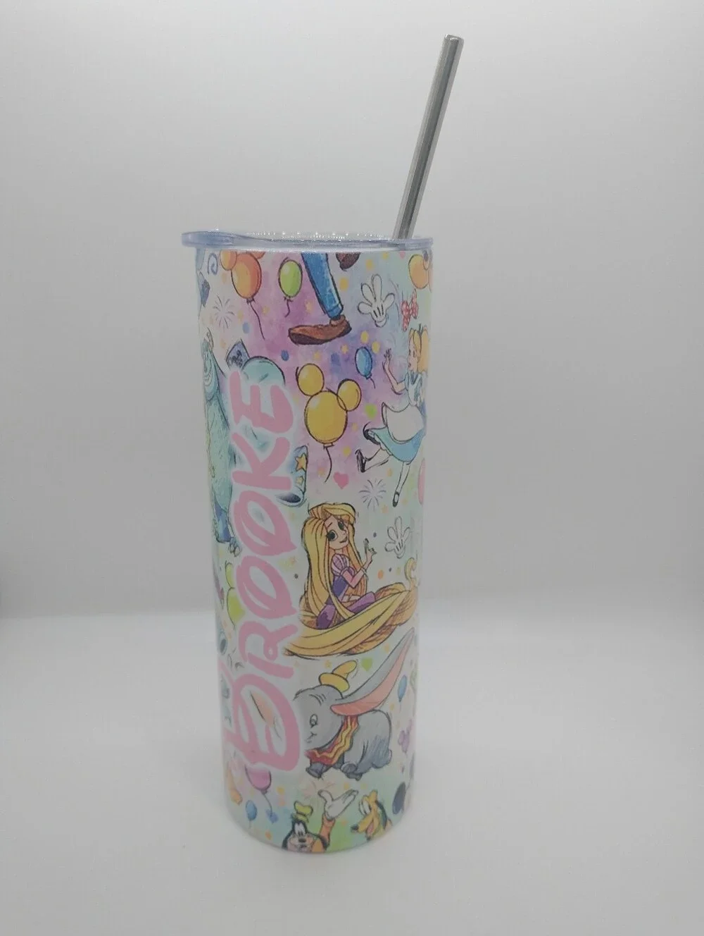 Disney Characters Aplenty Sublimation 20oz Drink Tumbler Customized (Brooke)
